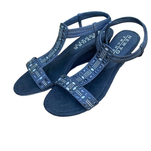 NWT New York Transit Friendship Heels Black Ladies 9  1/2 - Picture 2 of 15